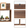 Rustic Triple Cubed Floating Shelf with Ledge Hanging Wall Mount Cubbie Shelf