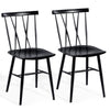 Set of 2 Kitchen Breakfast Dining Chairs Steel Counter Height Stools W/ Backrest
