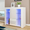 Modern 1 Door Cabinet Large Storage Cupboard Sideboard TV Unit RGB LED Light!
