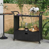 Bar Cart with Drawer Poly Rattan Strong weather resistance Large space