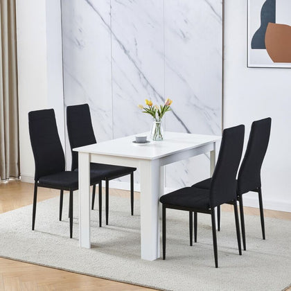 Modern White Dining Table for 2-4 Small Space Wooden Kitchen Table Writing Table