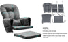 ONPNO Replacement Velvet Cushions 5PCS Set for Glider Rocking Chair and Stool