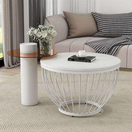 Round Coffee Tables Set of 2 Modern Side End Tables Nesting Tables Living Room