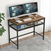 Tribesigns 39"L Office Computer Desk Vintage Study Writing Table with Mesh Shelf
