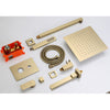 Concealed Shower Mixer Taps Square 30cmHead Spray Rail Bathroom Set Brushed Gold