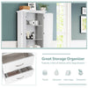 Bathroom Tall Cabinet Freestanding Storage Organizer Cupboard W/ 2 Large Drawers
