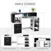 Multi-Storage & Workstation Desk Table w/ Storage Shelves Home Office Black