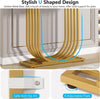 Faux White Marble Console Table Narrow Wooden Top Gold Metal Legs Entryway Unit