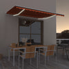 Manual Retractable Awning with 400x350 Orange and Brown A3Q0