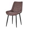 2pcs Home Office Faux Leather Brown Dining Chair Kitchen Chairs Upholstered Seat