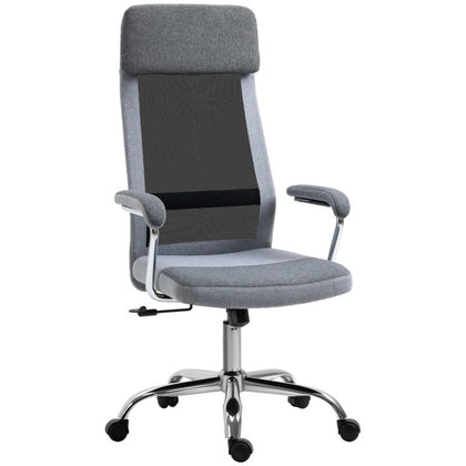 Office Chair Mesh High Back Swivel Task Home Desk Chair w/ Arm, Grey