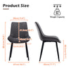 Set of 2 Dining Chairs Velvet Padded Seat Metal Leg Kitchen Chairs Multicolor