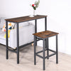 Dining Table Set Kitchen Chairs Counter Top Table+ 2pcs Bar stools w/Wooden Top