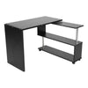 360 Rotatable Computer Desk W/ Book Shelves Adjustable Corner Laptop Table Black