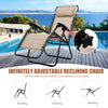 3 PCS Zero Gravity Lounge Chair Set Folding Outdoor Sun Lounger with Tea Table