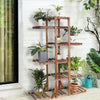 6-Tier Flower Rack Wood Plant Stand 12 Pots Bonsai Display Shelf Indoor Outdoor