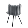 Pair of Petal Dining Chair Kitchen Dining Room Velvet Chair Padded Seat Grey New