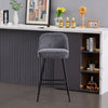 2x Bar Stools Velvet Breakfast Chairs Footrest Barstool with Spring Cushion