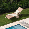 Patio Chaise Lounge Chair Metal Reclining Lounger Outdoor Recliner with Wheels