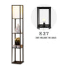 Floor Lamp Free Standing Wood 3-Tier Storage Shelf Reading Bedroom Living Room