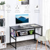 Computer Desk Laptop Study Table Workstation w, Storage Shelf Metal Home Office