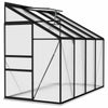 Half Walk-in Greenhouse Alu with Base Frame Lean to Wall Grow House Garden Shed