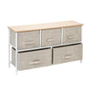 5 Drawers Chest of Drawers Cabinet Fabric Storage Room Spacing Organizers