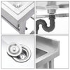 Commercial Catering Stainless Steel Kitchen Sink Single 1 Bowl Drainer Waste Kit