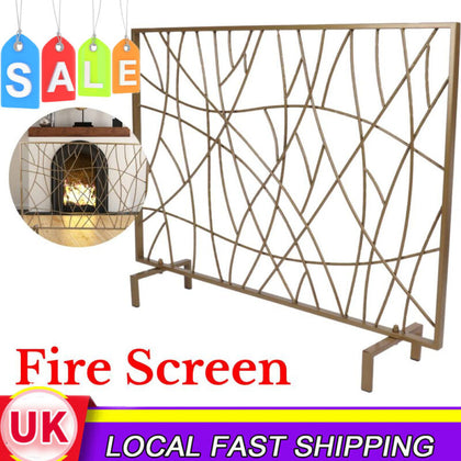 Iron Fire Panel Spark Flame Barrier Screen Wide Metal Mesh Safety Fire Place NEW