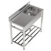 Commercial Kitchen Stainless Steel Catering Sink Single Bowl With Left Platform