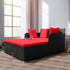 Rattan Garden Daybed Furniture Set Patio Sun Bed 2 Seater Lounger with Cushions