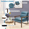 Modern Accent Chair Fabric Armchair w/ Rubber Wood Legs Rear Steel Bracket
