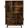 Wooden Storage Cabinet 4-Tier Bookshelf Cupboard Tall Sideboard Display Rack