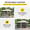 3x3m Steel Gazebo Garden Outdoor 2-tier Roof Marquee Party Tent w/ Storage Shelf