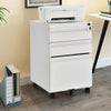 Mobile File Cabinet 3-Drawers Stationeries Storage Organiser Unit with Lock