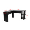 Black/White L-shaped Computer Desk Corner PC Table Workstation Home Office