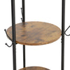 Industrial Wood Metal Coat Stand Clothes Bags Hanger Hooks Storage Shelf Stand