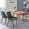 2pcs Faux Leather Cushioned Dining Chairs Set Metal legs Restaurant Chair Grey