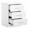 Zipcode Design Eva 3 Drawer Bedside Table - Matte White/Gloss White