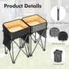 2PCS Portable Camping Table Folding Picnic Table Large Storage Sink with Bag