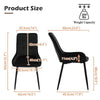 2x Black Velvet High Back Dining Chairs Padded Seat Dining Room Chairs Modern