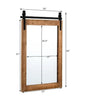 30''x22'' Wall Mount Mirror Decor Vanity Mirror Wood Frame Barn Door Style Brown