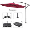 GARDEN PARASOL OUTDOOR HANGING SUN SHADE CANTILEVER BANANA UMBRELLA WITH BASE 3m