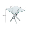 Tempered Glass Square Dining Table Coffee Tea Kitchen Table LivingRoom Furniture