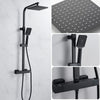 Shower Kit Twin Head 2 Mixer Shower Heads Rail Hose Riser Square Bathroom Set