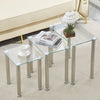 Nest of 3 Tempered Glass Nested Tables Side End Lamp Sofa Tables Living Room