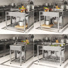 Catering Sink Stainless Steel Commercial Kitchen Wash Sinks w/Shelf/Backsplash