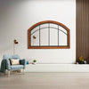 Rustic Arch Wood Frame Window Mirror Wall Mount Home Hallway Bedroom Art Decor