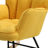 Upholstered Linen Fabric Armchair Rocking Chair Napping Lounge Lazy Sofa Button