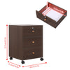 Bedside Cabinet on Casters 40 cm File Storage Cabinet with 3 Drawers under Desk